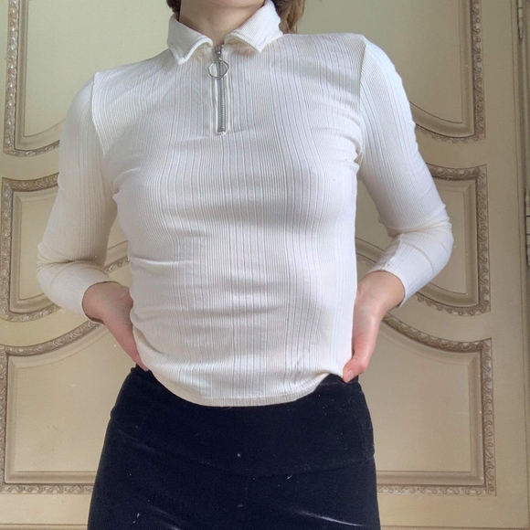 TOPSHOP Long Sleeve Shirt with Zipper - Picture 3 of 4